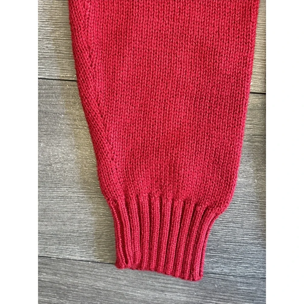 Polo Ralph Lauren Pima Cotton‎ Sweater mens size L Red Ribbed Thick Crewneck EUC